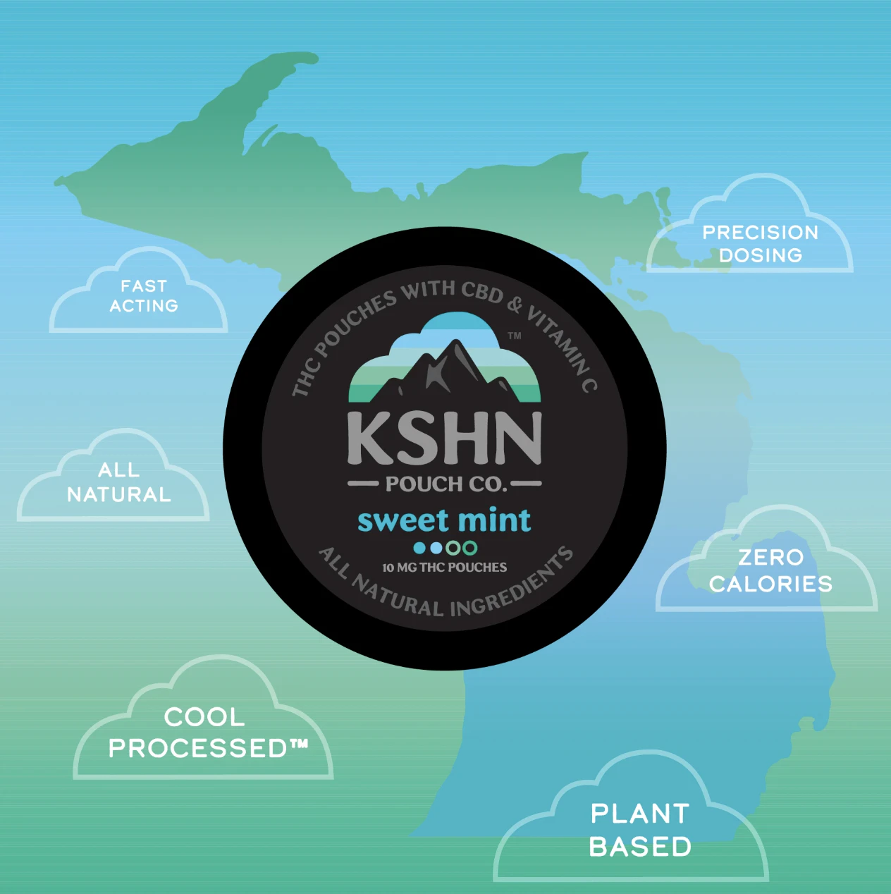 KSHN - Sweet Mint THC Pouches | 10pack Main Image