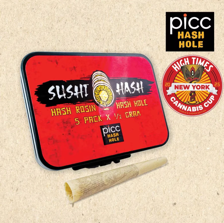 PICC - PICC Sushi Hash- Ghost Train Haze Flower x Insane Pound Cake Hash Rosin- 5 x .5g Hash Holes Main Image