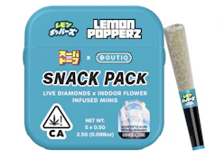 Boutiq Snack Pack (Super Dope Collab) - Lemon Popperz 55% - Live Diamond Infused Pre Rolls (5pk)