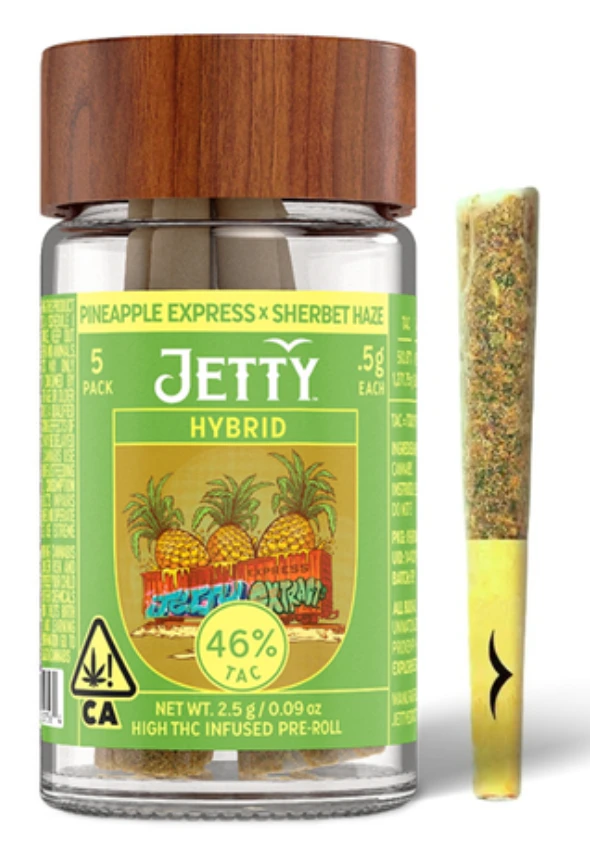 Jetty - Pineapple Express x Mule Glue 5 Pack Infused Pre Roll - .5G (2.5G) Main Image