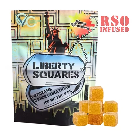 Veterans Choice Creations - Mango Strawberry 10pk RSO Infused Gummies | Veterans Choice Creations Main Image