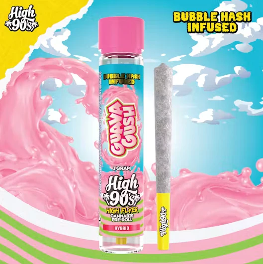 HIGH 90s - High 90's Hash Infused 5pk Prerolls 2.5g Guava Gush Main Image
