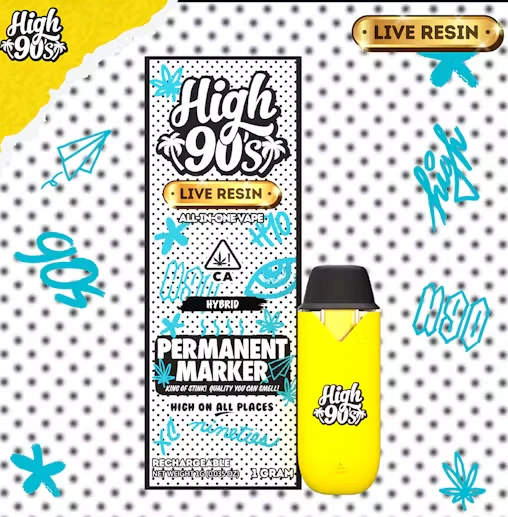 HIGH 90s - High 90's Live Resin All In One 1g Permanent Marker Main Image