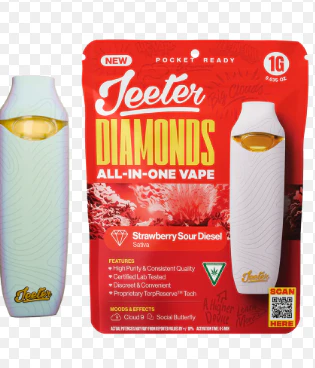 Jeeter - Strawberry Sour Diesel 1g Premium Diamonds AIO Vape - Sativa l Jeeter Main Image