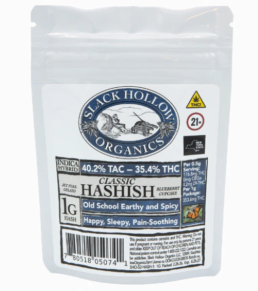 Slack Hollow - Jet Fuel Gelato X Blueberry Cupcake - 1G Classic Indica Hashish Main Image