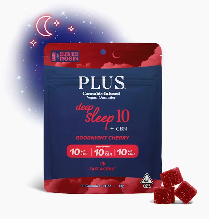 PLUS™️ Products - Goodnight Cherry - Deep Sleep 10:10:10 Gummies [Solventless Rosin] (Plus) Main Image