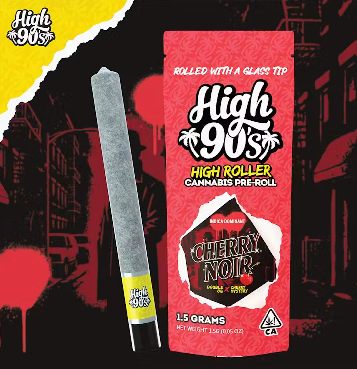 HIGH 90s - Cherry Noir - 1.5g Glass Tip Pre-roll (High 90's) Main Image