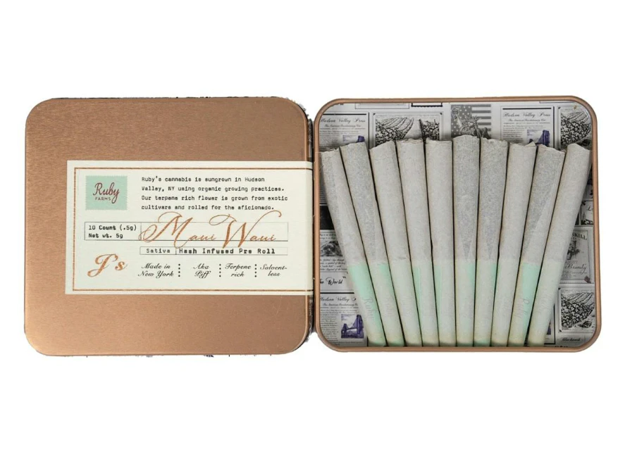Ruby Farms - Ruby Farms- Maui Waui- Hash Infused- .5g/10pk prerolls Main Image