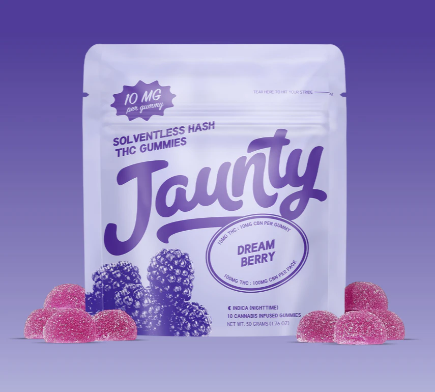 Jaunty - Jaunty- Dreamberry- Solventless Hash Sleep Gummies 1:1 THC:CBN 10pk Main Image