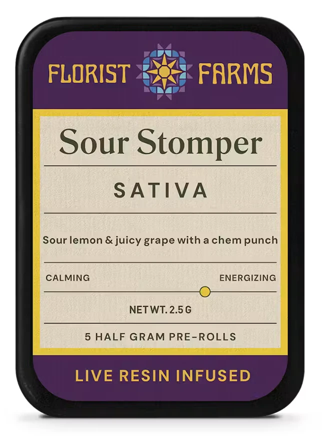 Florist Farms - Sour Stomper 5 Pack Infused Pre Roll - .5G (2.5G) Main Image