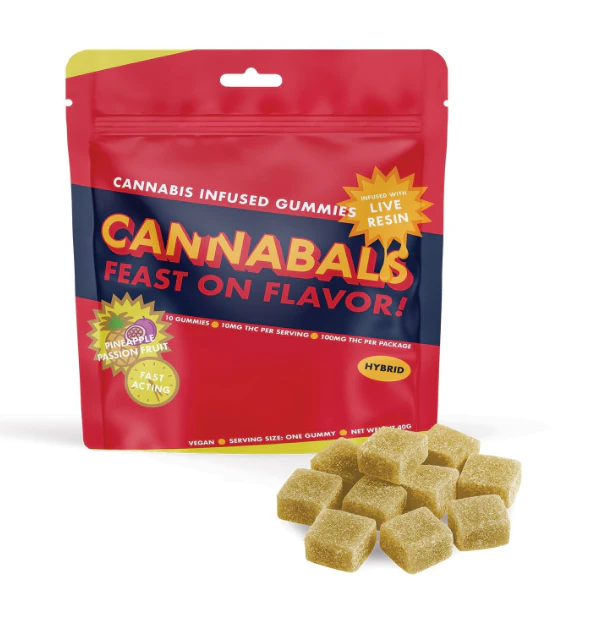 Cannabals - Cannabals | Edibles | Pineapple Passionfruit | Live Resin | 10pc x 100mg | Main Image