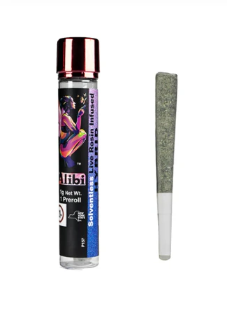 Alibi - Alibi | Pre-roll | Infused Pre-Rolls | Live Rosin Infused Ceramic Tip - Royal Cherry Kush x Crazy Train | 1g Main Image