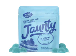 Jaunty Blueberry Stacks | Hash-Infused Gummies | 100mg | 10pk