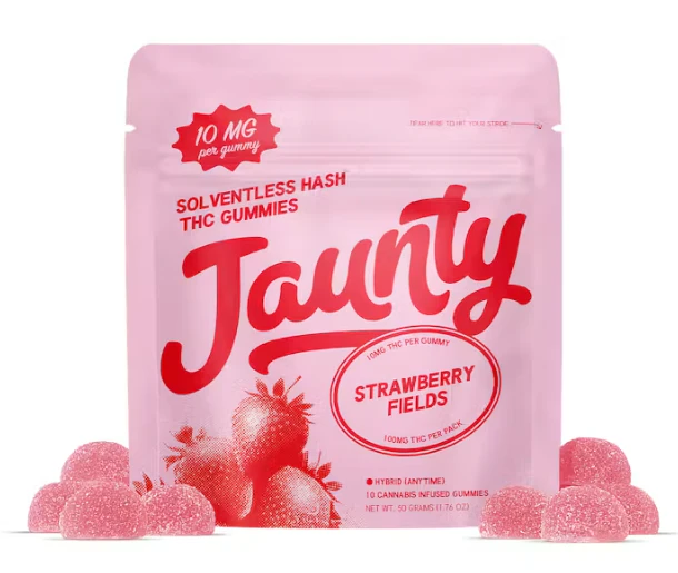 Jaunty - Jaunty Strawberry Fields Hash Infused | 100mg | 10mg/ea Main Image