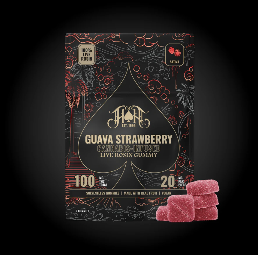 Heavy Hitters - Heavy Hitters- Live Rosin Gummy- Guava Strawberry: 5 x 20mg each Main Image