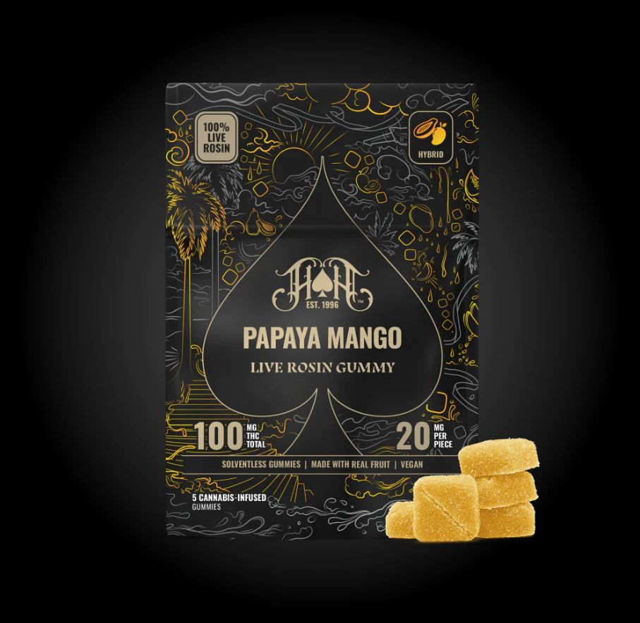 Heavy Hitters - Heavy Hitters- Live Rosin Gummy- Papaya Mango: 5 x 20mg each Main Image