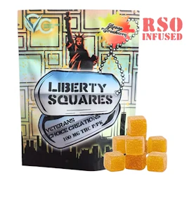 Veterans Choice Creations | Edibles - RSO Gummies | Liberty Squares Mango Strawberry | 10pc x 100mg |