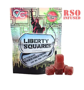 Veterans Choice Creations | Edibles - RSO Gummies | Liberty Squares Watermelon Chili | 10pc x 100mg |