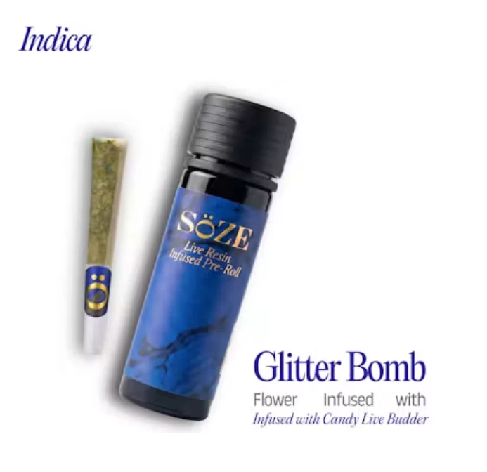SOZE - SOZE | Pre-roll | Infused Pre-Rolls | Live Resin Infused - Glitter Bomb | 0.75g Main Image