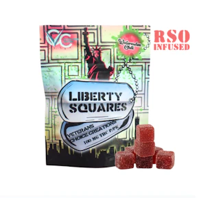Veterans Choice Creations | Edibles | RSO Gummies | Liberty Squares Watermelon Chili | 10pc x 100mg