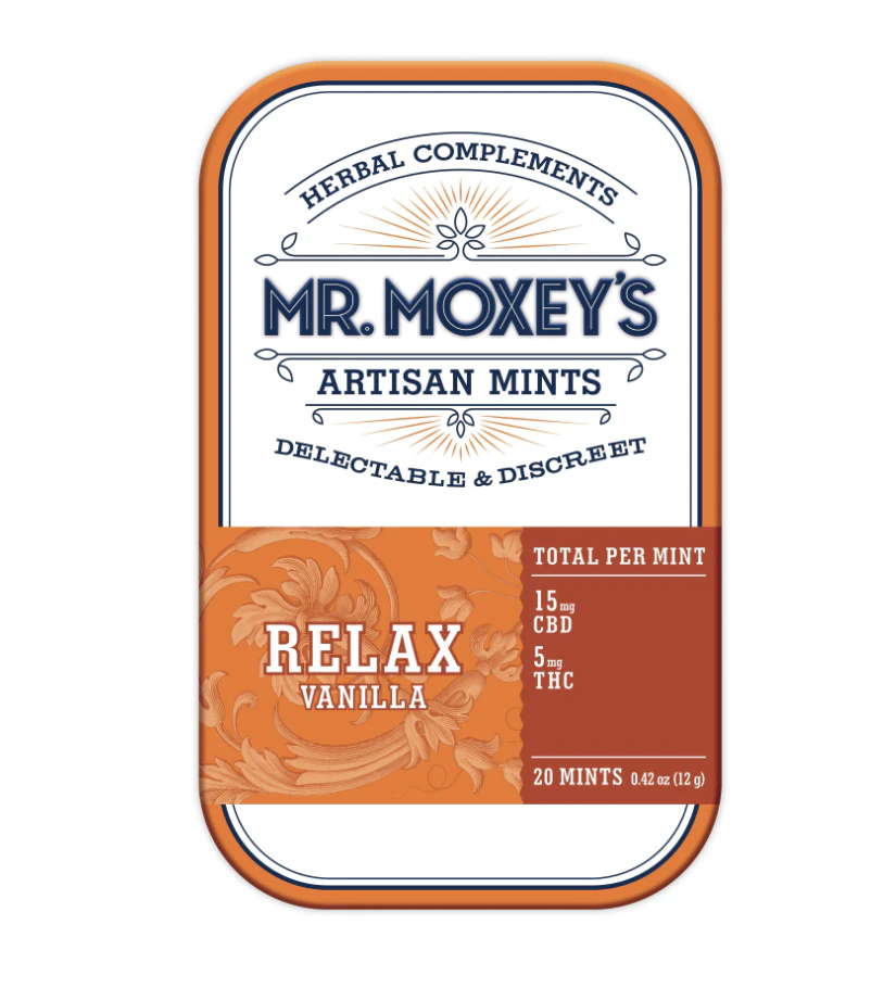Mr. Moxey's - Relax Vanilla 1:3 Mints | CBD Enhanced | 20pack Main Image