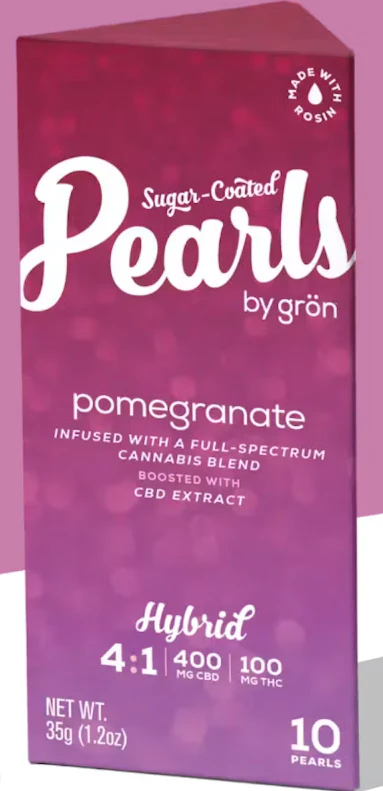 Grön - Pearls - Pomegranate 4:1 CBD:THC Gummies - 100mg Main Image