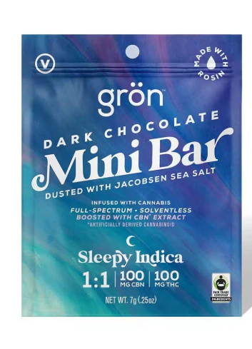 Grön - Grön - Dark Chocolate Mini Bar 1:1 THC:CBN - Rosin Infused - 100mg Main Image