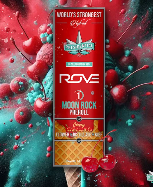 Presidential - Presidential x Rove | Cherry Gelato | Moon Rock Infused Joint | 1g Main Image