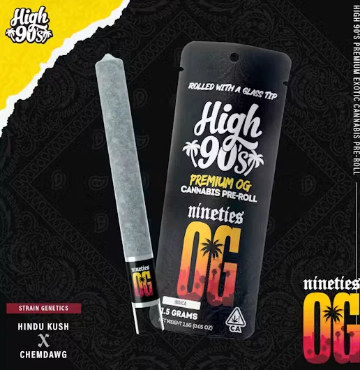 HIGH 90s - High 90's High Roller Prerolls 1.5g Nineties OG Main Image