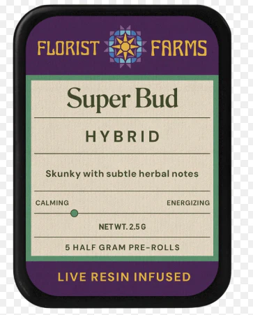 Florist Farms - Florist Farms - Super Bud - 5-Pack Infused Prerolls Main Image