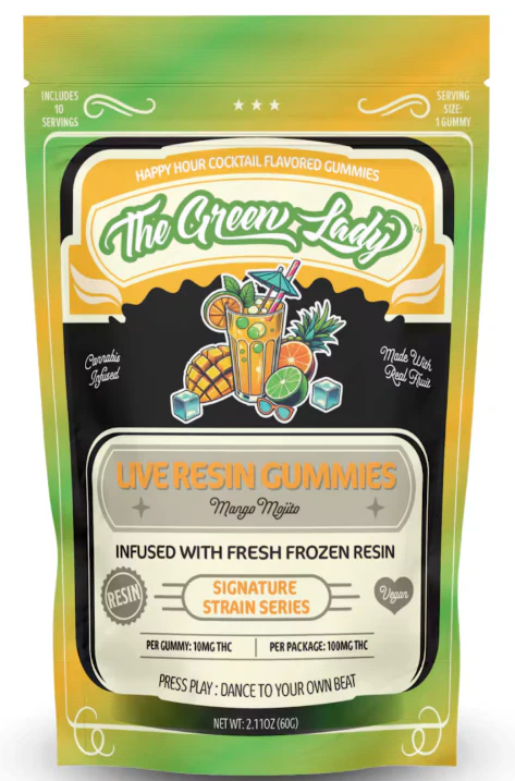 The Green Lady - The Green Lady | 10mg Gummy Live Resin | (Mango Mojito) 100MG Main Image