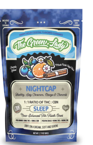 The Green Lady - The Green Lady - Nightcap (Sleep) - Gummy - 10 x 10mg THC + 10mg CBN Main Image
