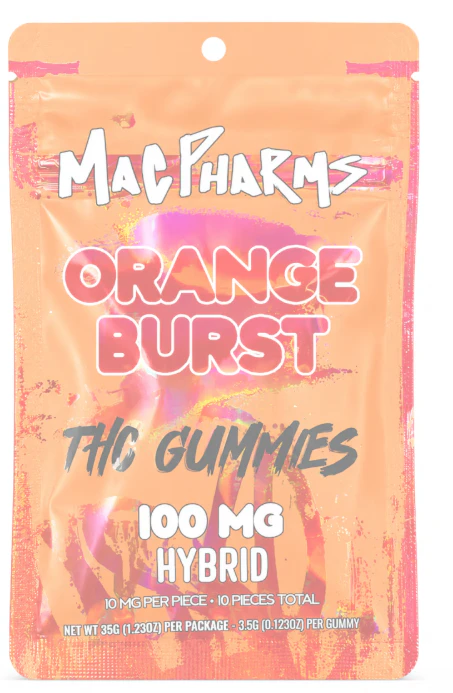 Mac Pharms - Mac Pharms | Orange Burst | 10pk Gummies 100mg Main Image