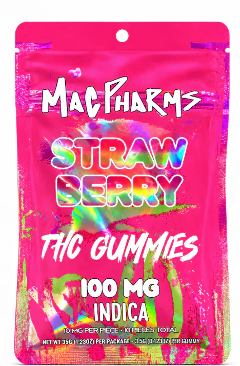 Mac Pharms - Mac Pharms | Strawberry | 10pk Gummies 100mg Main Image