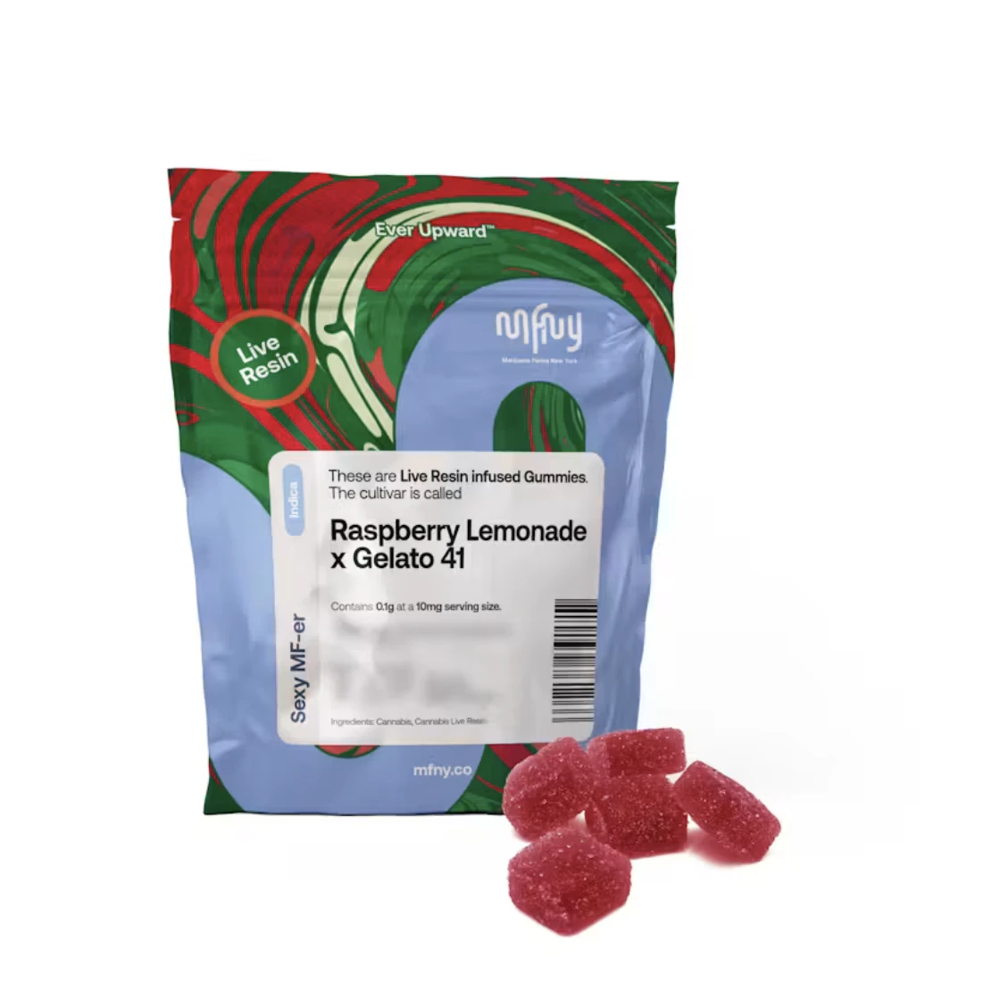 MFNY - MFNY | Raspberry Lemonade x Gelato 41 | Live Resin Gummies Live Resin Gummies 10-Pack | 100mg Main Image