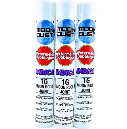 MOON DUST - WATERMELON BUBBLEGUM MOONROCK PREROLL - MOONDUST - 1g Main Image