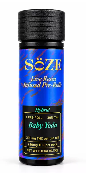 SOZE - SOZE | Pre-roll | Infused Pre-Rolls | Live Resin Infused - Baby Yoda | 0.75g Main Image