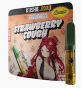 (2 FOR $30 MIX & MATCH) Strawberry Cough - 1g Vape Cartridge (Kushie Brand + Gold)