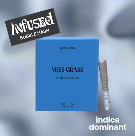 Miss Grass - OG GMO - Quiet Times Bubble Hash Infused 2g-5pk Mini Pre-Rolls 42141 Main Image