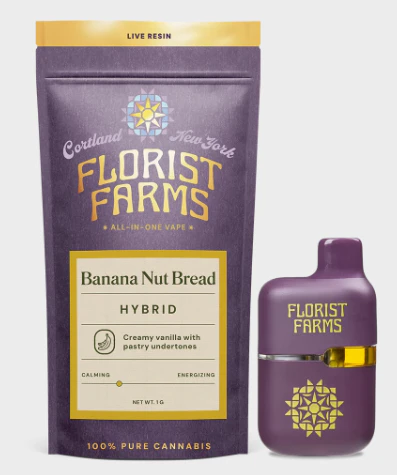 Florist Farms - Banana Nut Bread - 1G Live Resin AIO Vape Main Image
