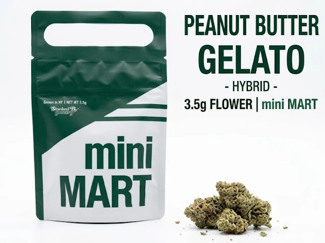 Mini Mart - Peanut Butter Gelato -Hybrid- 29.15% THC | 3.5g Flower | mini MART -k8 