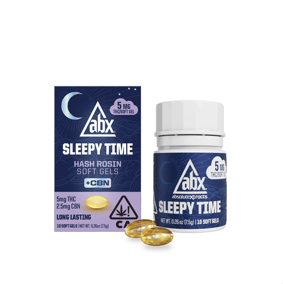 ABX / absoluteXtracts - ABX - 5mg Sleepy Time Solventless + CBN Soft Gels - 10ct Main Image