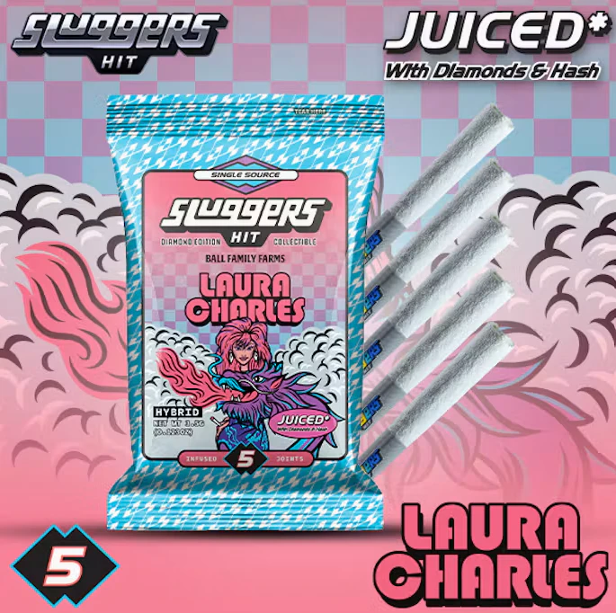 SLUGGERS HIT - Laura Charles - 5pk Diamond & Hash Infused Pre-rolls (Sluggers) Main Image