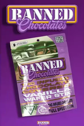 BANNED - Banned | Chocolates - Vanilla Wafer Stix 3pk 200mg Main Image