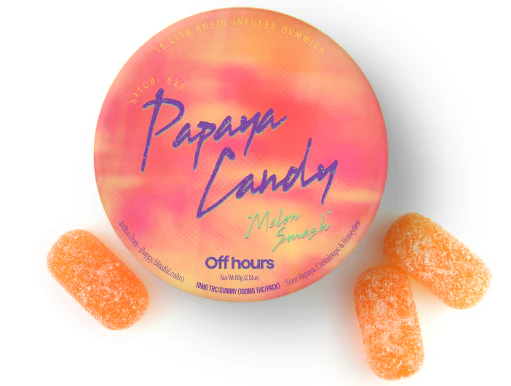 Off Hours - Papaya Candy - 100MG Mango Smash Flavored Live Rosin Gummies Main Image