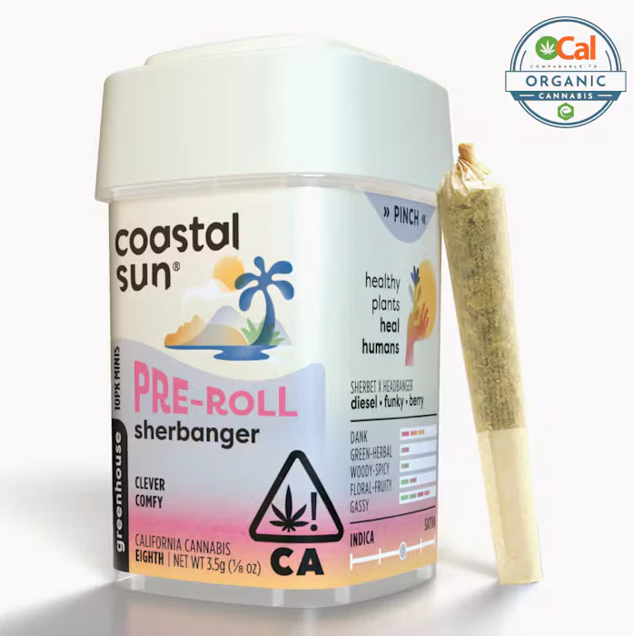 Coastal Sun - Coastal Sun Pre-roll 0.35g 10pk 3.5g Sherbanger (H) Main Image