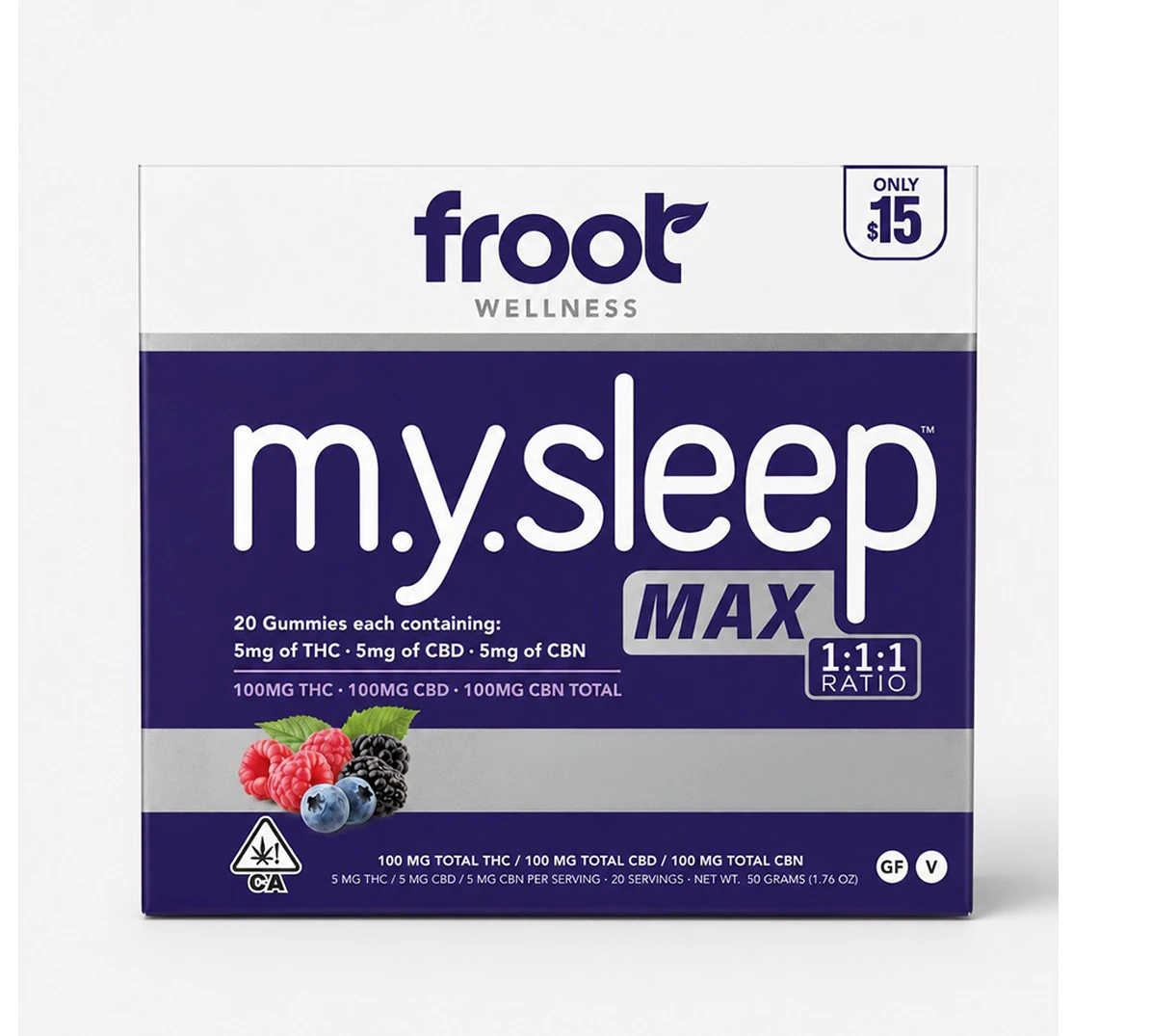 Froot - Froot Gummies - MySleep MAX 1:1:1 100mg Main Image