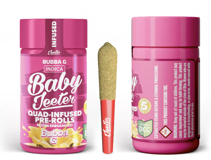 Jeeter - 2.5g Baby Jeeter Infused Prerolls 5x0.5g - Bubba G 38% Main Image