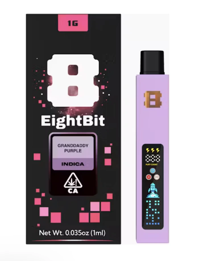 EIGHTBIT - 1g EightBit AIO Live Rosin Infused - Granddaddy Purple 80% Main Image