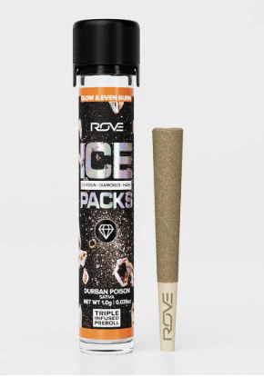ROVE - ROVE | Durban Poison  | Infused Ice Packs (Rosin, Hash, and Diamonds) 1G Preroll Main Image